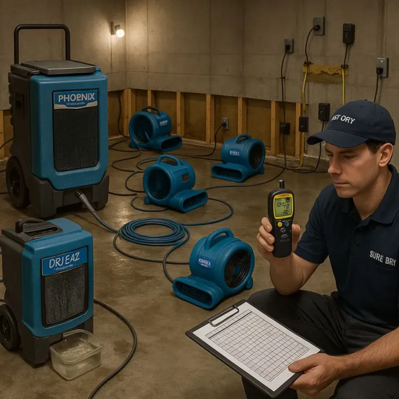 Structural Drying and Dehumidification process in Franklin Center, NJ
